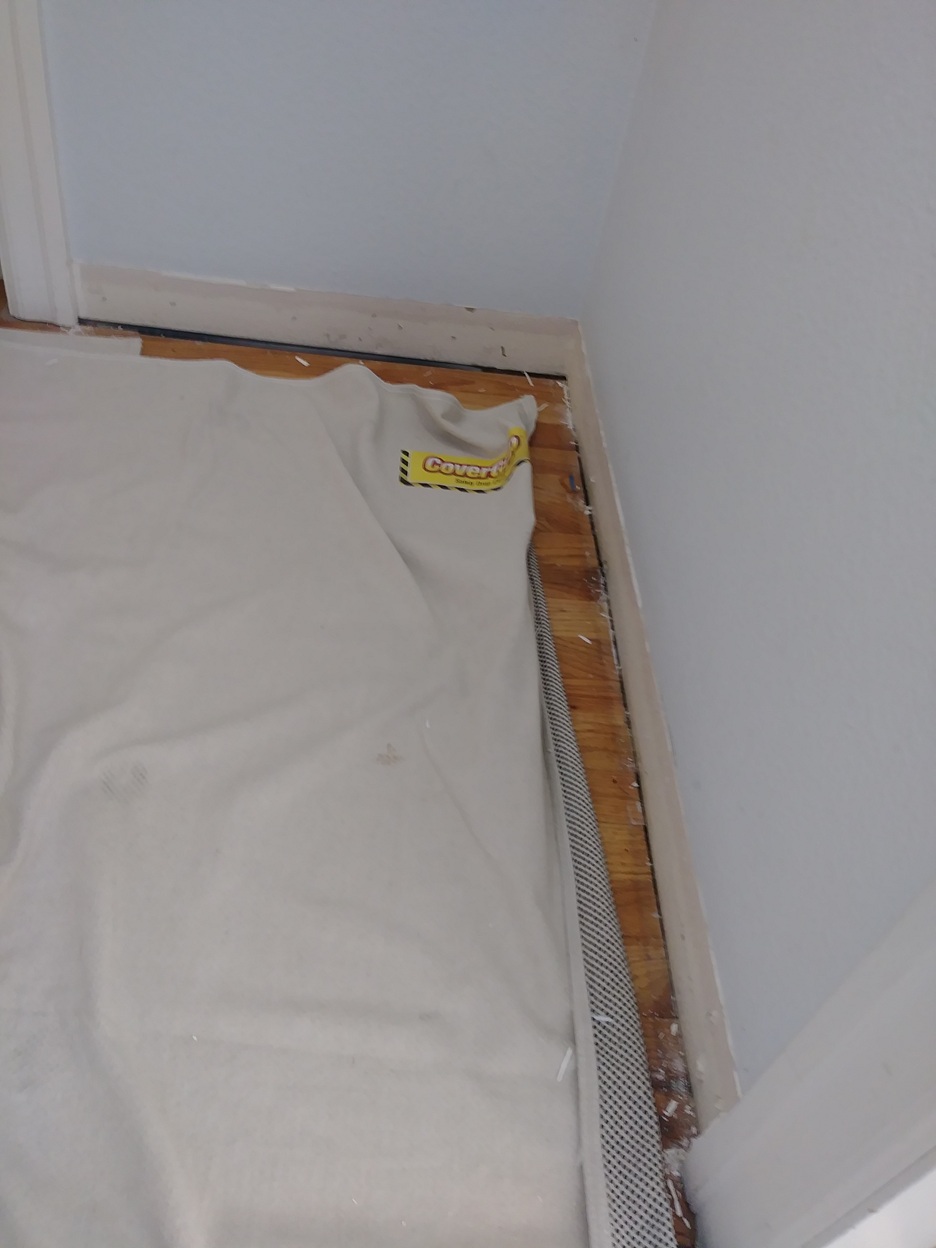 Wall base before baseboard installation, Seattle