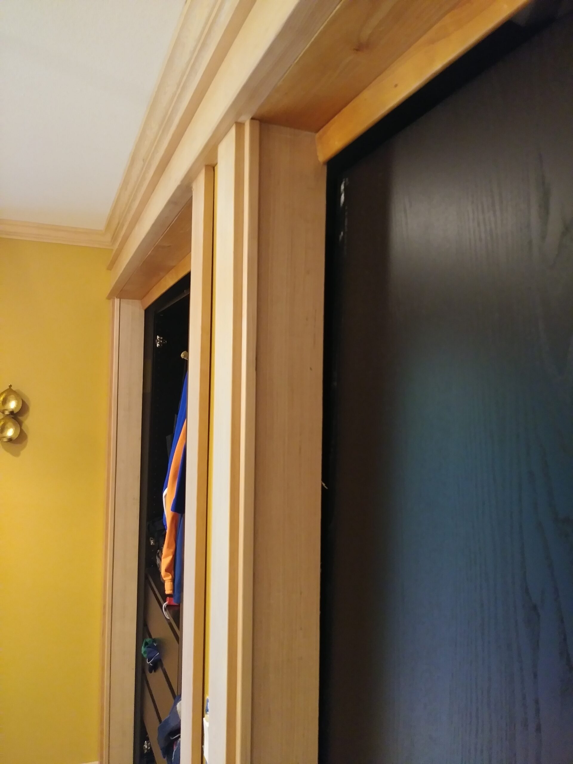 Finished interior door casing installation, Seattle home