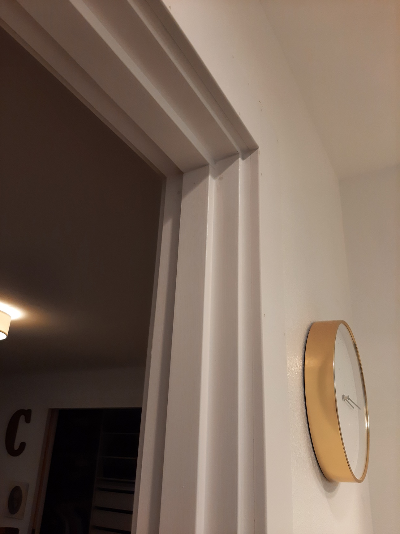 Interior door casing installation completed, Seattle home