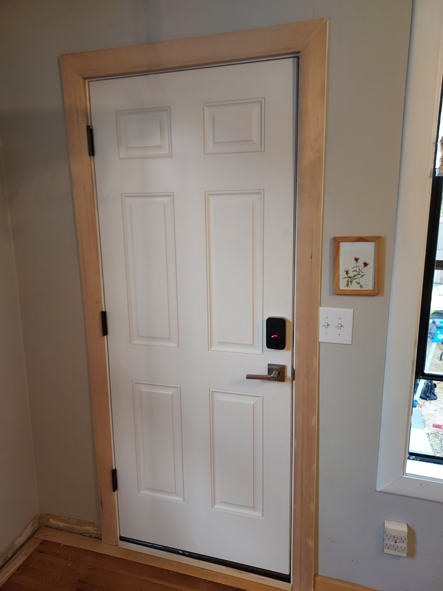 Existing exterior door during removal, Seattle