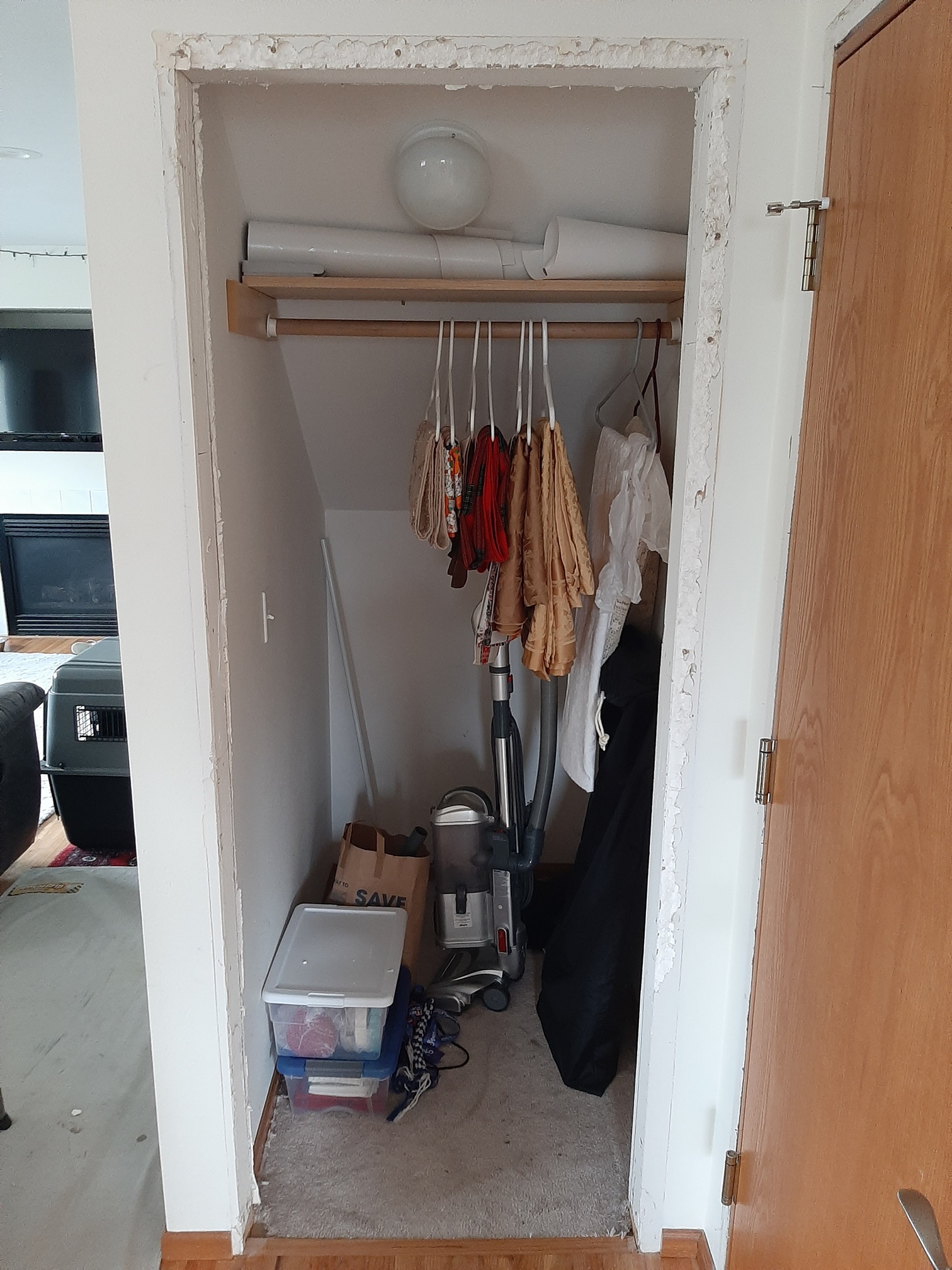 Interior closet door before installation, Seattle home