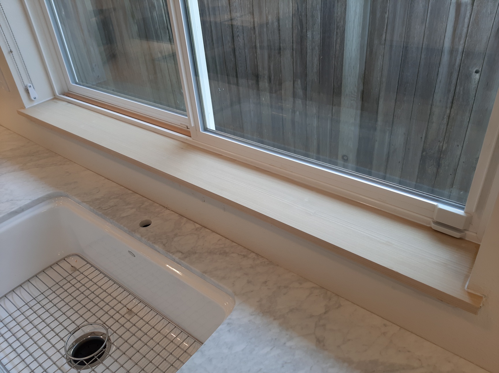 White window casing installed, Seattle home