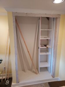 Closet opening before new door installation, Seattle home