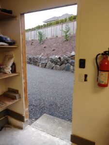 Front entryway before exterior door installation, Seattle home