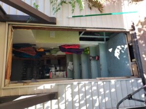 Exterior entry before door installation, Seattle home