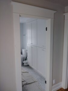 Interior doorway before swing door installation, Seattle home