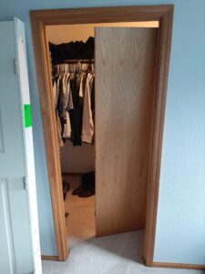 Interior doorway before swing door installation, Seattle home
