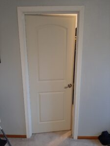 White interior swing door installed in Seattle home