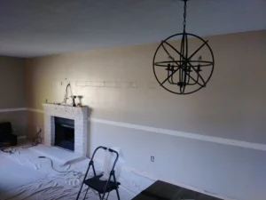 Living room before accent wall treatment installation, Seattle