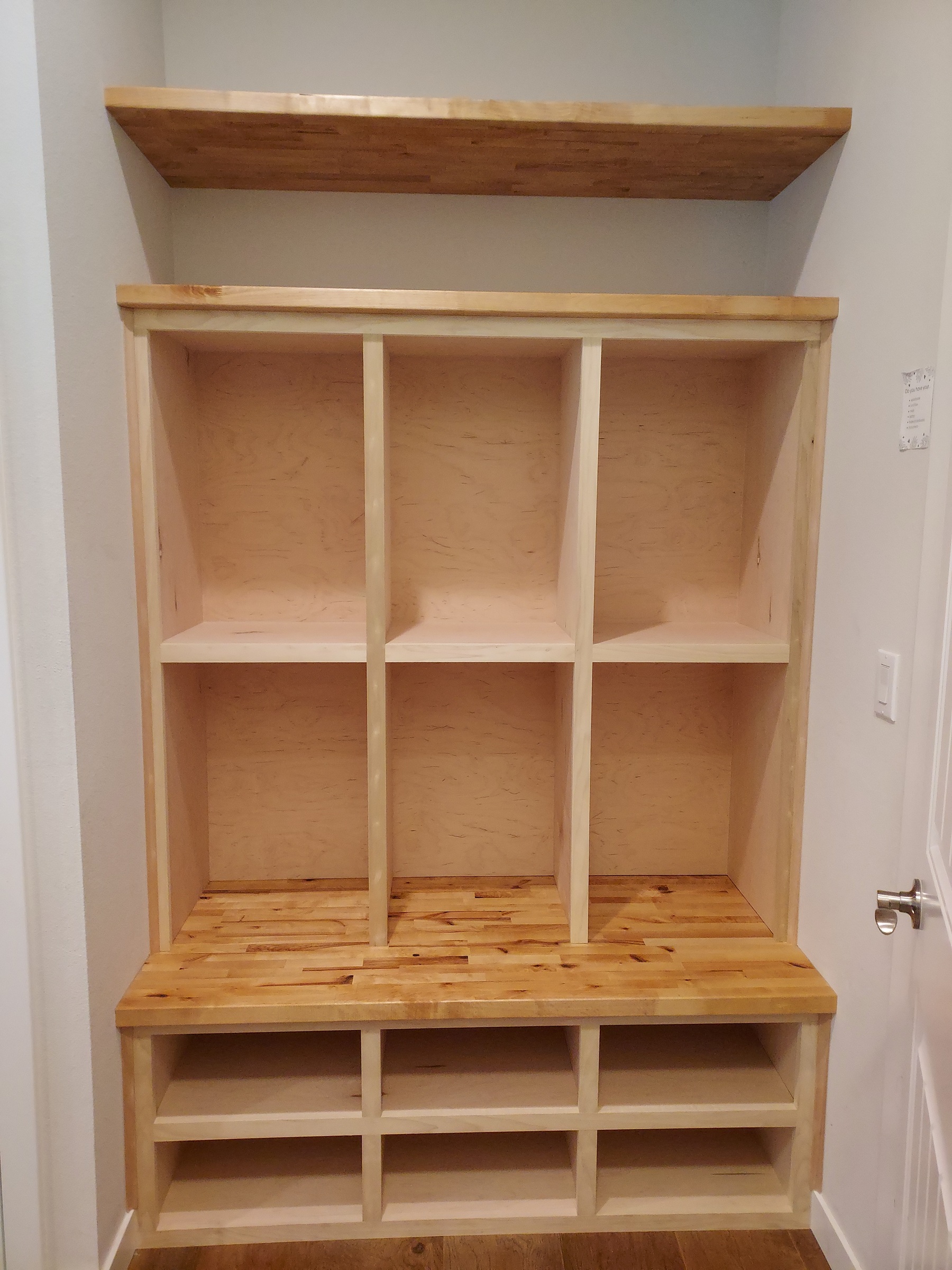 Natural wood custom built-in entertainment center, Seattle living room