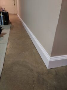 Baseboard casing trim installation, Seattle home