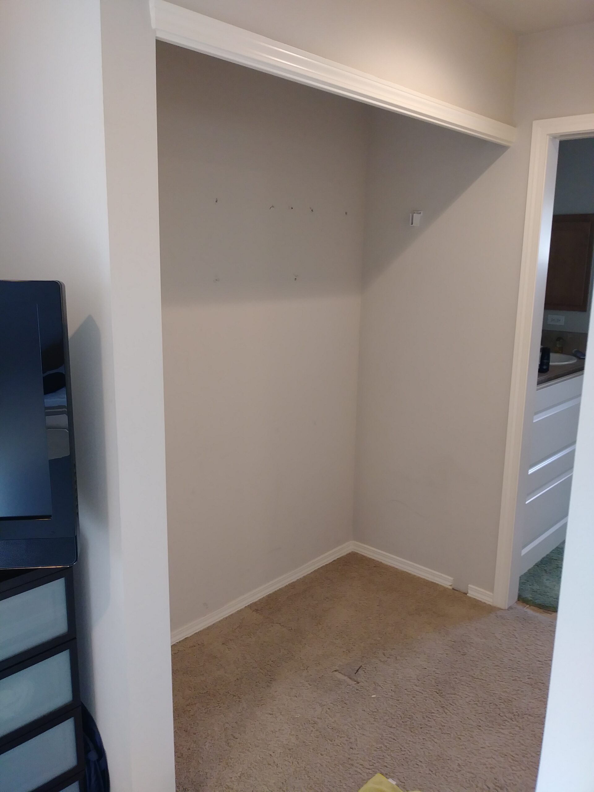 Empty closet space before built-in installation, Seattle home