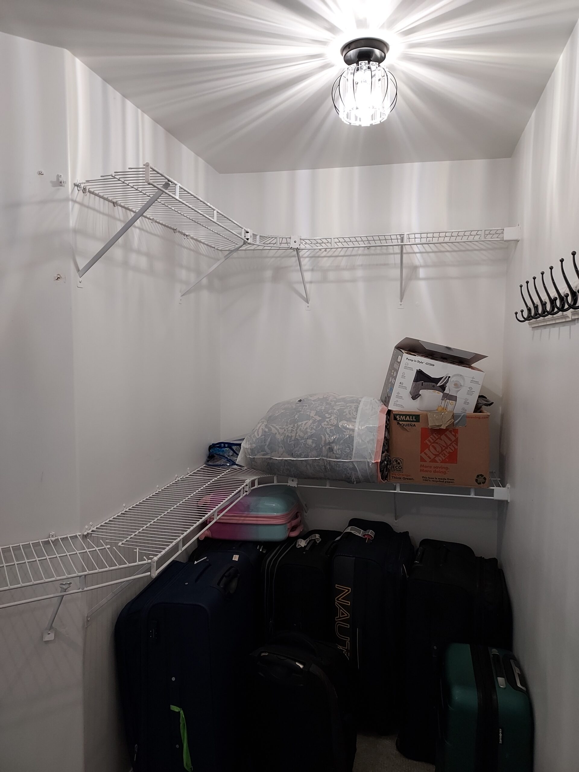 Walk-in closet before shelving installation, Seattle home