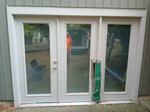 French doors before installation, Seattle home
