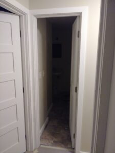 New wood exterior front door installed, Seattle home